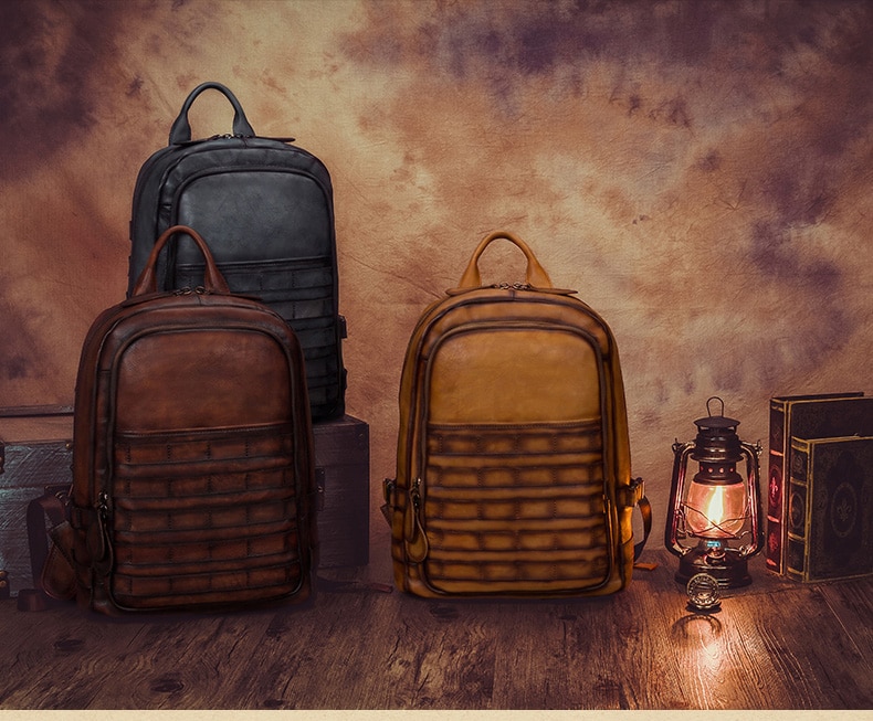 Men's backpack men's backpack men's leather