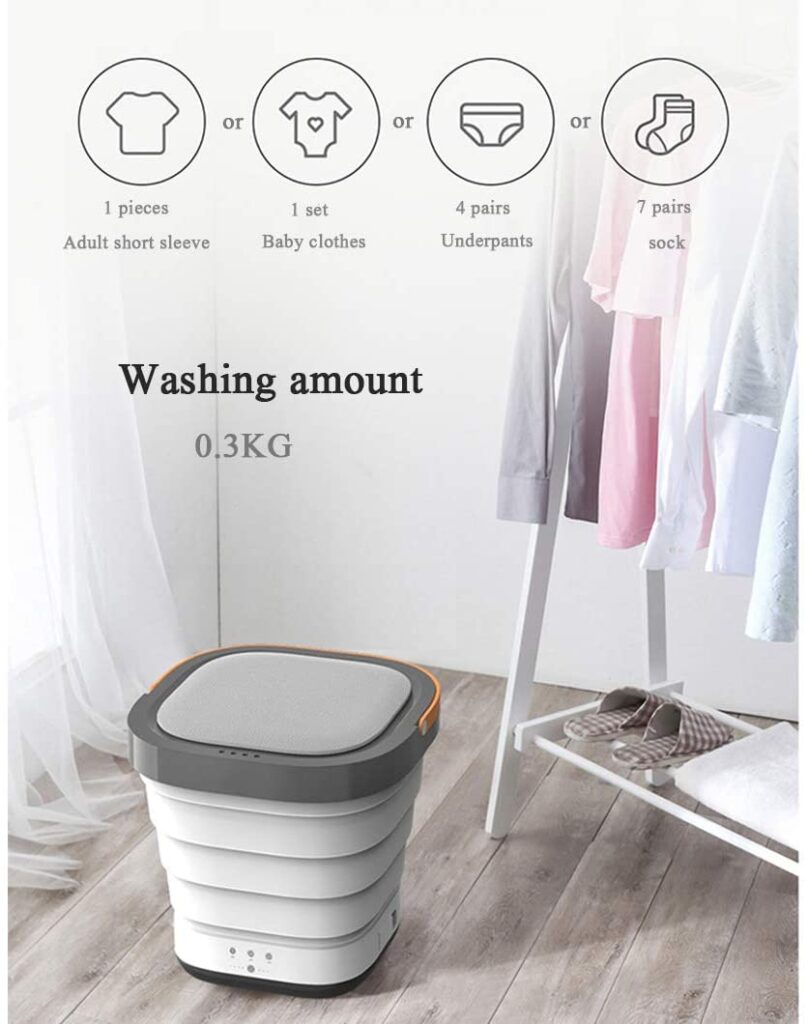 Portable mini folding bucket washing machine