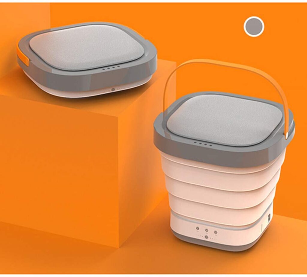 Portable mini folding bucket washing machine