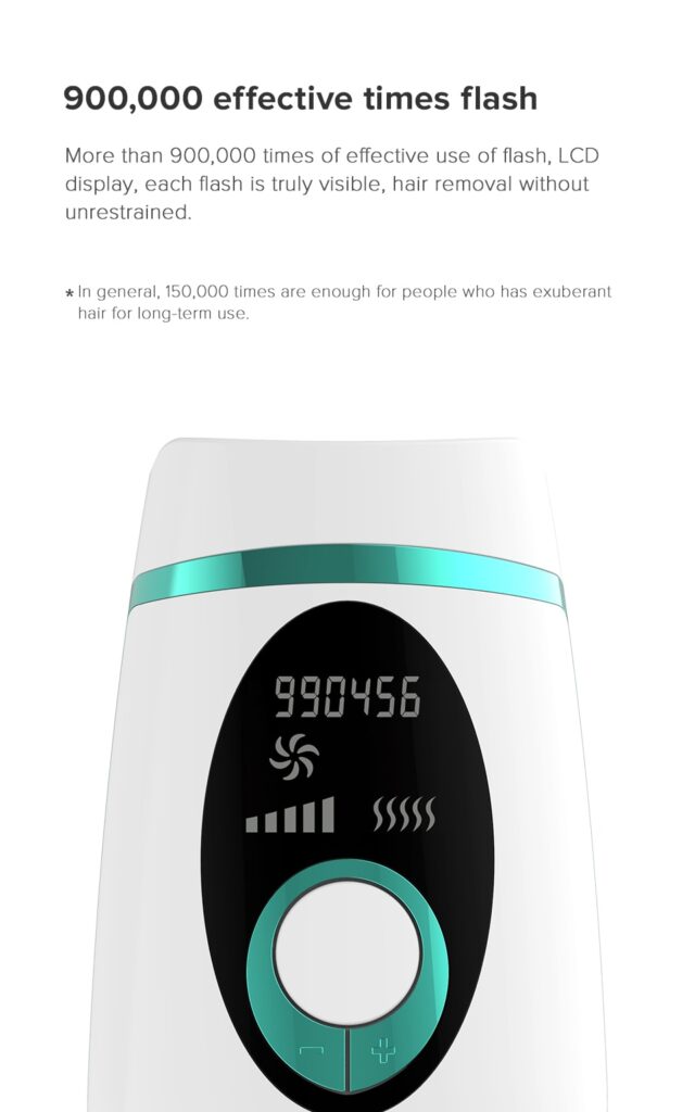 900,000 pulses of hair removal device painless
