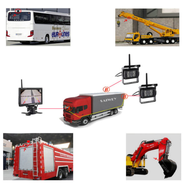 Forklift Truck Harvester 7 Inch Car Wireless Reversing Video Display Camera - Image 8