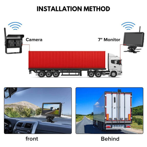 Forklift Truck Harvester 7 Inch Car Wireless Reversing Video Display Camera - Image 9