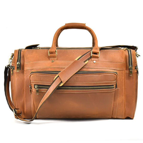 Large Capacity Retro Crazy Horse Leather Travel Bag - Image 1