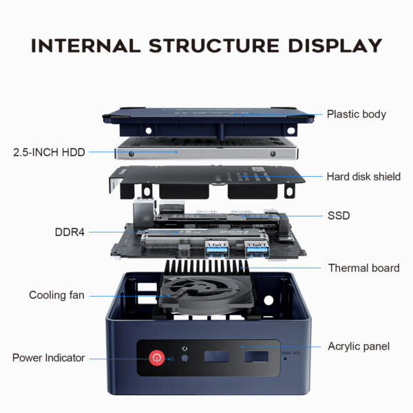 Beelink MINI S N5095 MINI-host 4K Office Game Theater Portable MiniPC Desktop Computer - Image 12