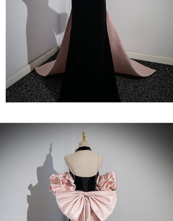 Evening Dress Women Bow Annual Meeting Host Performance Dress - Image 12