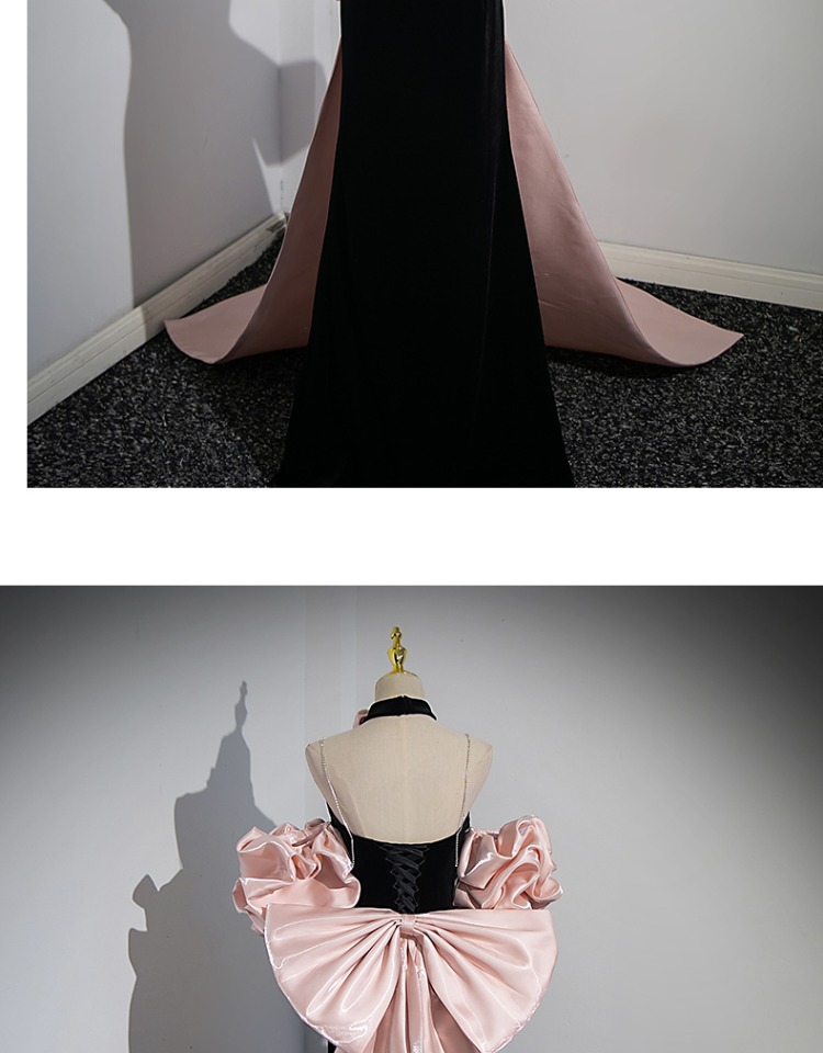 Evening Dress Women Bow Annual Meeting Host Performance Dress - Image 12