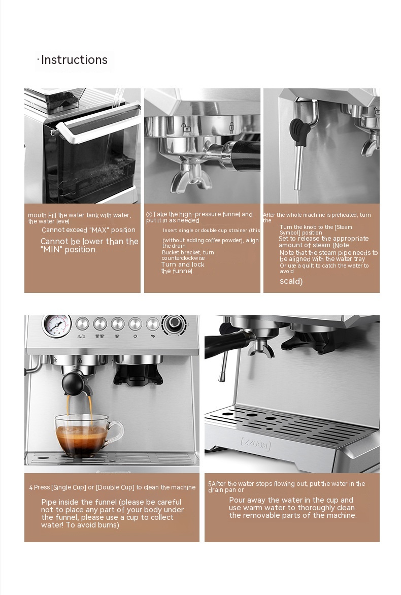 Italian Coffee Machine Fully Automatic Household Freshly Ground Concentrate - Image 8