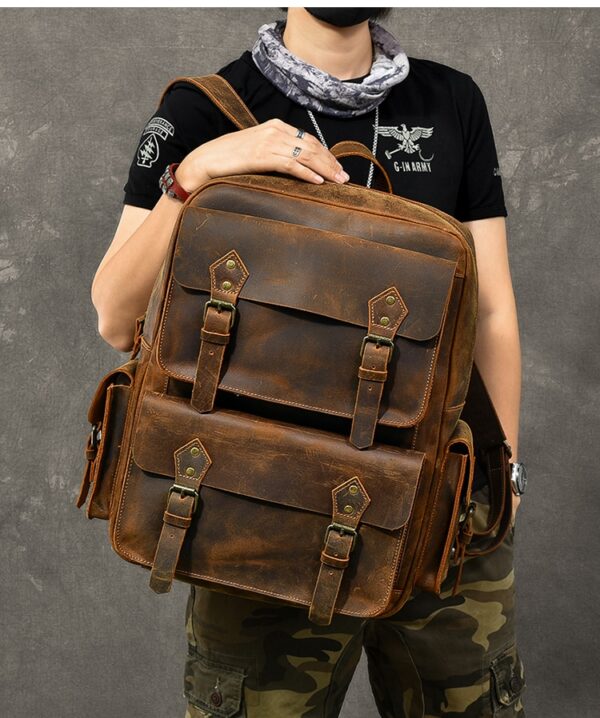 Crazy Horse Leather Backpack - Image 21