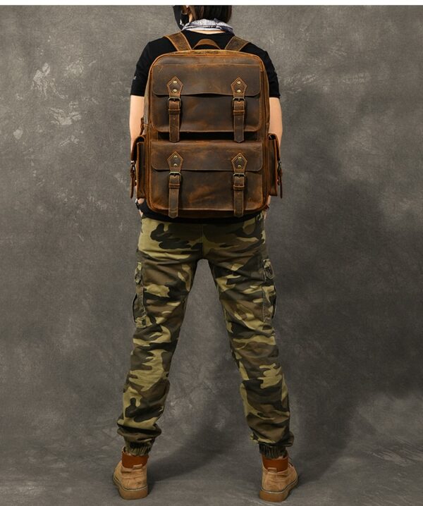 Crazy Horse Leather Backpack - Image 11