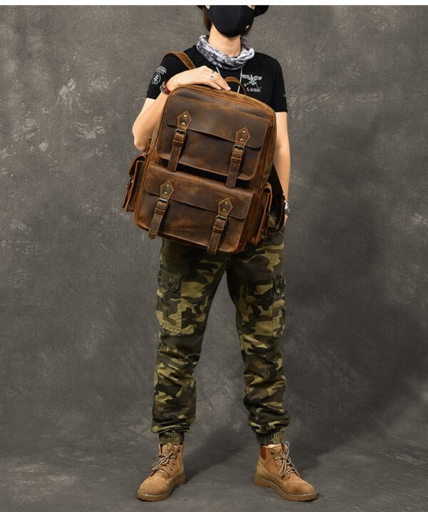 Crazy Horse Leather Backpack - Image 13