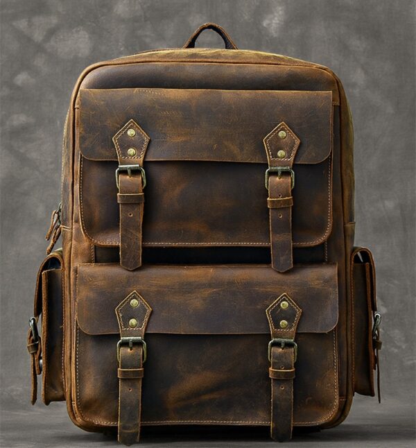 Crazy Horse Leather Backpack - Image 14