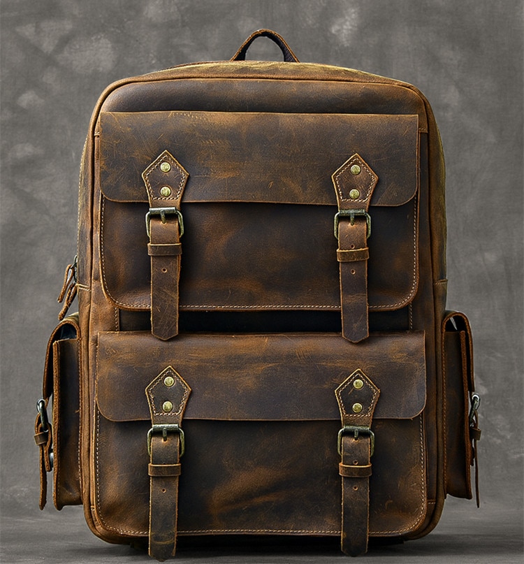 Crazy Horse Leather Backpack - Image 14