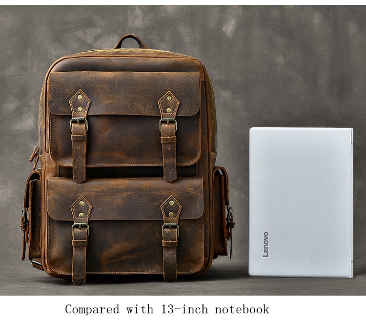 Crazy Horse Leather Backpack - Image 20