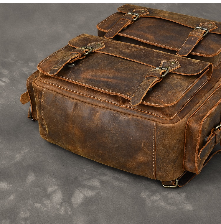 Crazy Horse Leather Backpack - Image 10