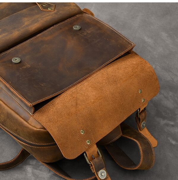 Crazy Horse Leather Backpack - Image 8