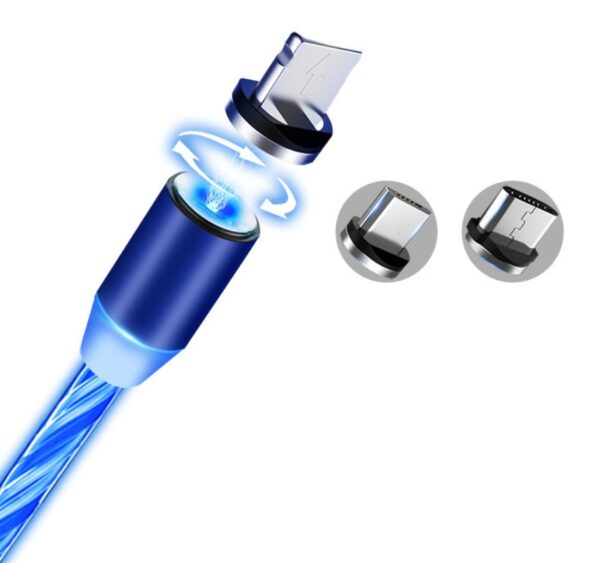Compatible with Apple, Flowing Ligh Magnetic Streamer Data Line Cable for Iphone Android Typec - Image 33