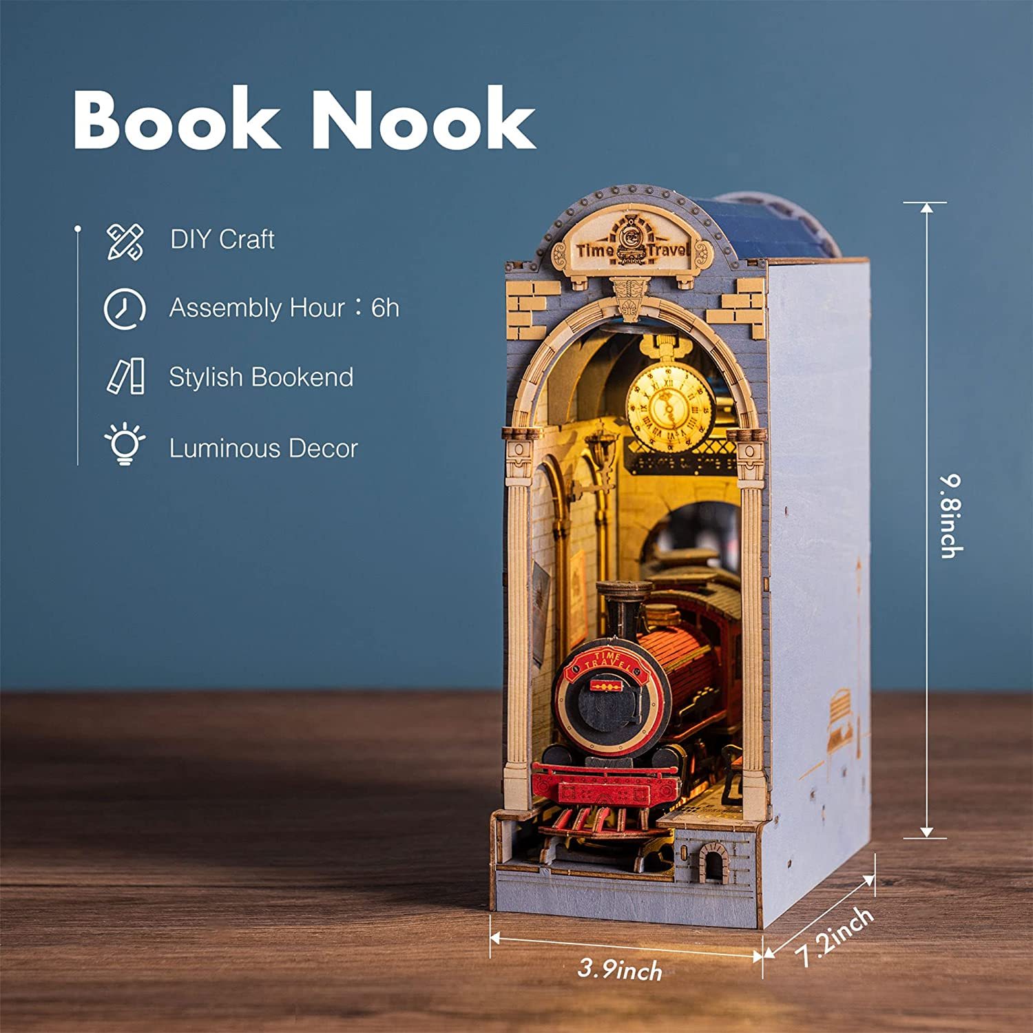 Robotime Rolife Book Nooks Series Stories In Books 4 Kinds DIY Wooden Miniature House Furniture Sakura Densya TGB01 Dropshipping - Image 14