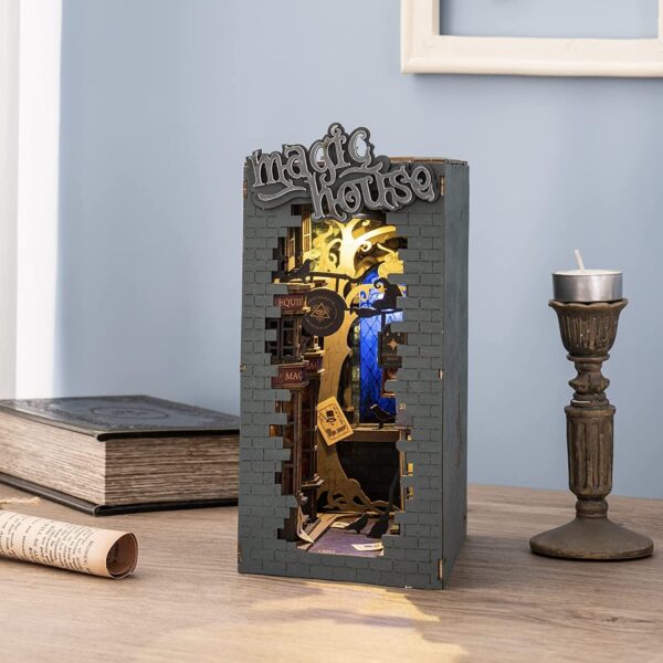Robotime Rolife Book Nooks Series Stories In Books 4 Kinds DIY Wooden Miniature House Furniture Sakura Densya TGB01 Dropshipping - Image 4