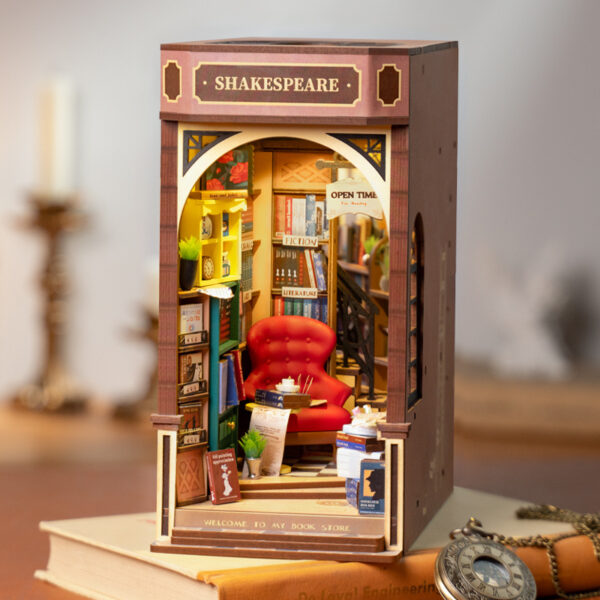 Robotime Rolife Book Nooks Series Stories In Books 4 Kinds DIY Wooden Miniature House Furniture Sakura Densya TGB01 Dropshipping - Image 6