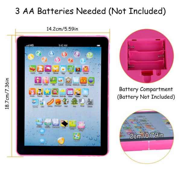 Baby Learning Tablet Educational Mini Pads Toys Touch Learn Toddler Tablet For ABC Numbers Words Gift For Boys Girls Aged 1-6 Year Old Kids - Image 2