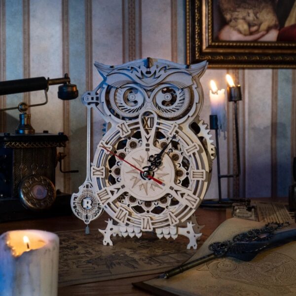 Robotime Rokr Creative DIY Toys 3D Owl Wooden Clock Building Block Kits For Children Christmas Gifts Home Decoration LK503 - Image 22