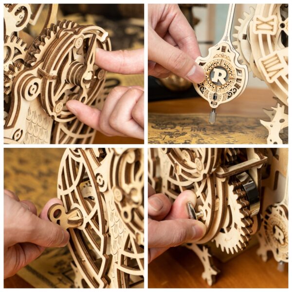 Robotime Rokr Creative DIY Toys 3D Owl Wooden Clock Building Block Kits For Children Christmas Gifts Home Decoration LK503 - Image 12