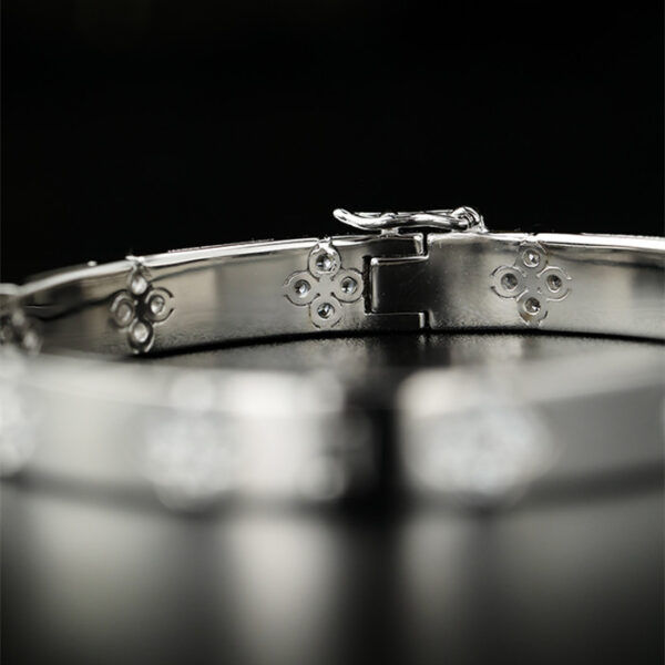 Women's Vintage Clover S925 Silver Gold Plated Bracelet - Image 5