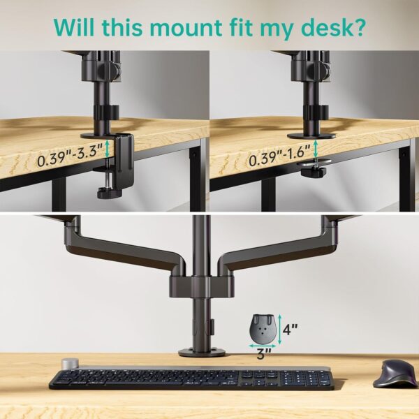 Suitable For 27-inch Screen Three-arm Gas Spring With Advanced Computer Monitor Holder Arm - Image 3