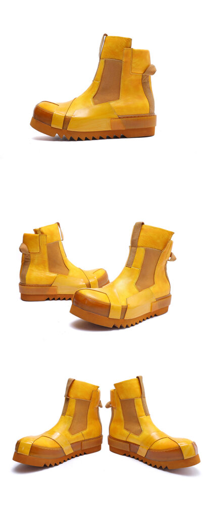 Design Leather Handmade Retro Thick Soled Heightening Casual Shoes