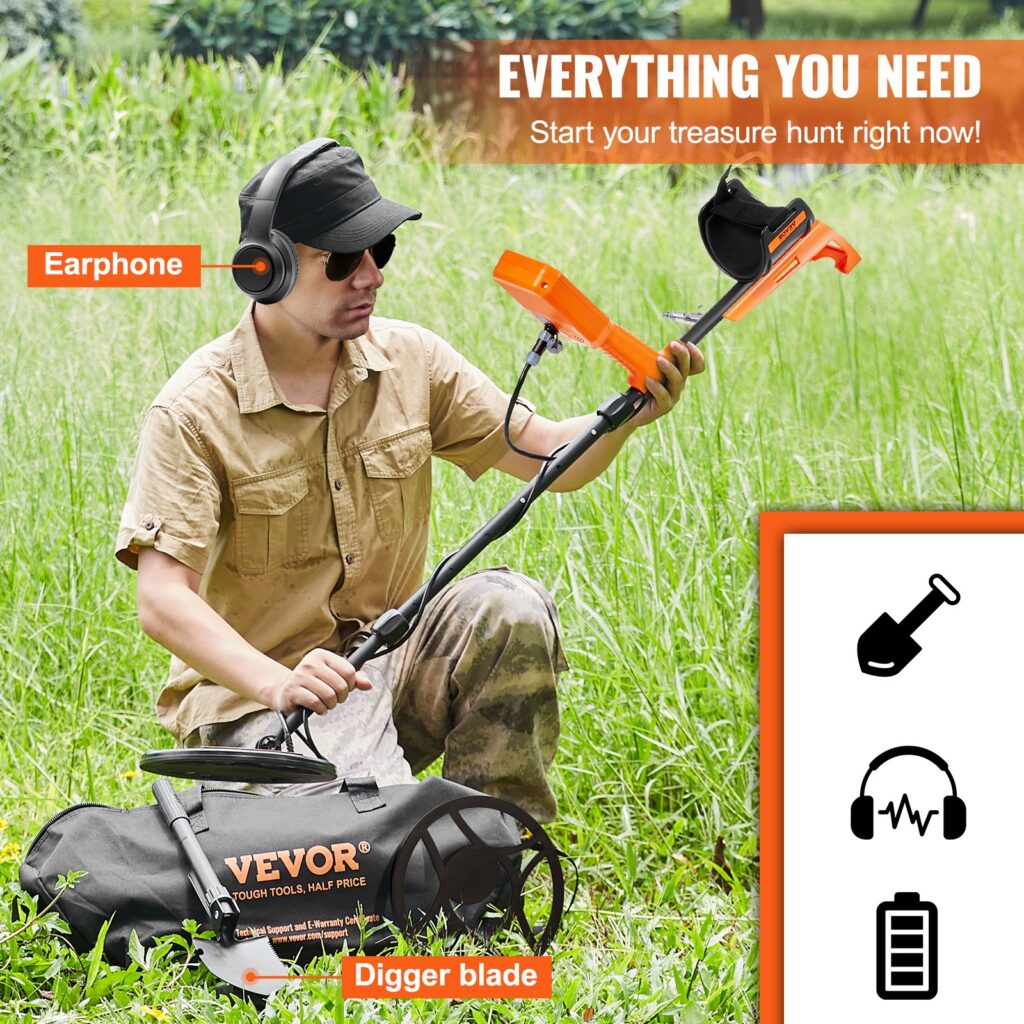 Waterproof Metal Detector, Professional Rechargeable Gold Detector, 39-50 In Adjustable With LCD 7 Modes Advanced DSP Chip Bluetooth Headset, IP68 For Detecting Gold Treasure Hunting