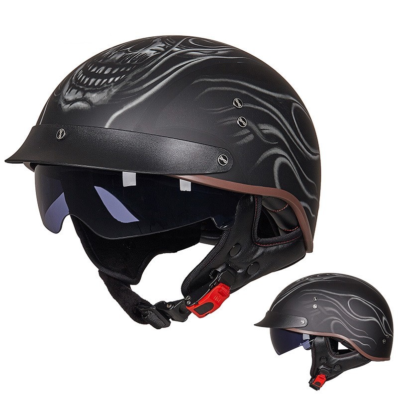 Retro Motorcycle Breathable Helmet - Image 3