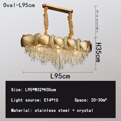 Stainless Steel Living Room Ceiling Crystal Chandelier - Image 7