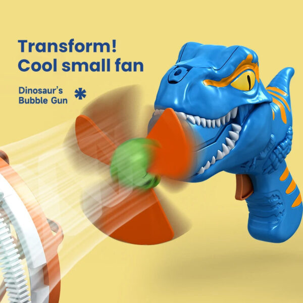 Fan Dinosaur Bubble Machine Bubble Blowing Toy Children's Handheld Bubble Machine New Cartoon Blowing Bubble Gun Toy Gift - Image 4
