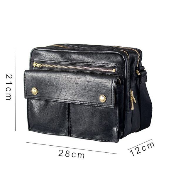 Handmade Top Layer Cowhide Japanese Street Casual Shoulder Bag - Image 7