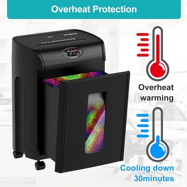 Woolsche Paper Shredder, 16-Sheet Cross Cut With 4.76-Gallon Pull Out Basket, P-4 Security Level, 3-Mode Design Shred Paper And CD/Credit Card, Durable&Fast With Jam Proof System Shredder For Office - Image 4