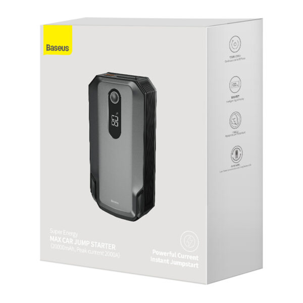 Baseus Super Energy Max Car Emergency Starter  20000mAh Peak Current 2000A Black - Image 10