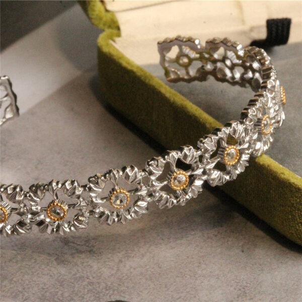925 Silver Gold Plated Openwork Bracelet - Image 8