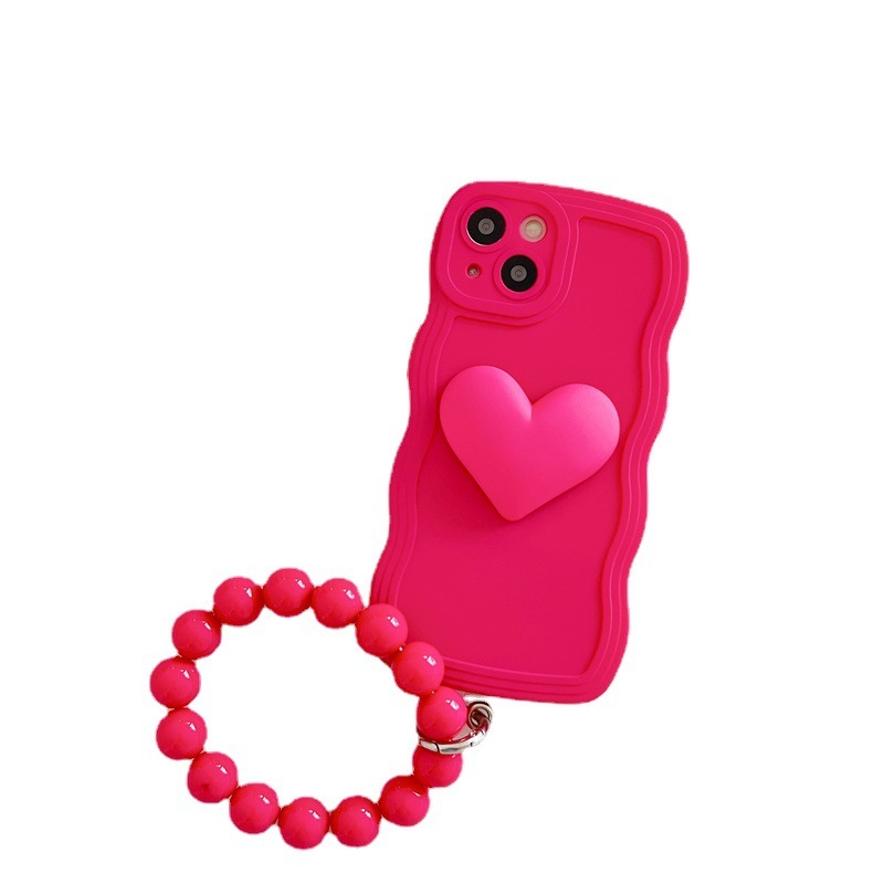 Wavy Edge Suitable For Mobile Phone Case Silicone Three-dimensional Love Ball Chain - Image 9