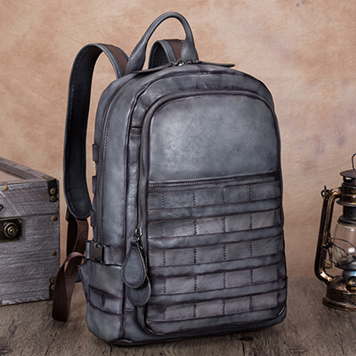 Men's backpack men's backpack men's leather - Image 2
