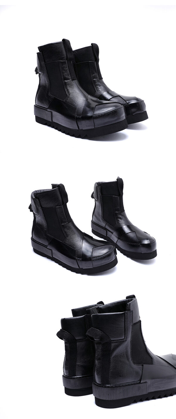 Design Leather Handmade Retro Thick Soled Heightening Casual Shoes - Image 11