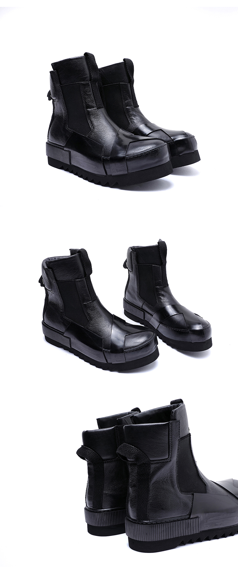 Design Leather Handmade Retro Thick Soled Heightening Casual Shoes - Image 11