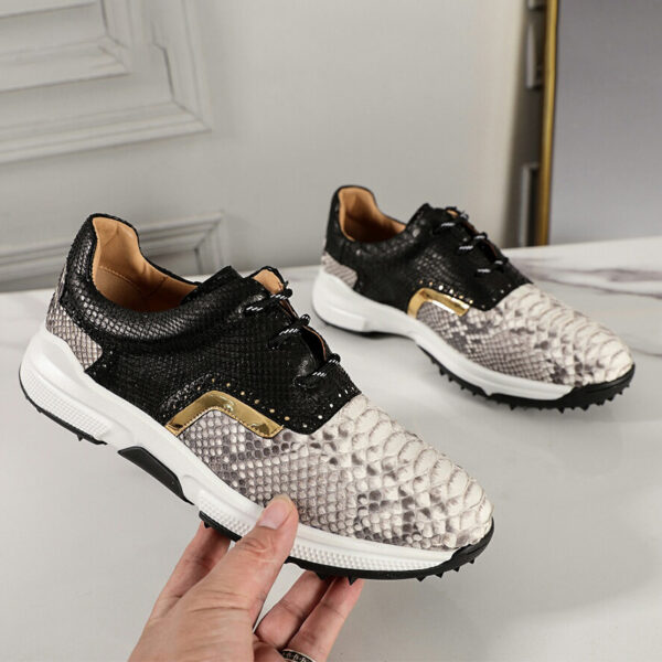 Round Head British Style Sneaker Breathable Snakeskin - Image 1