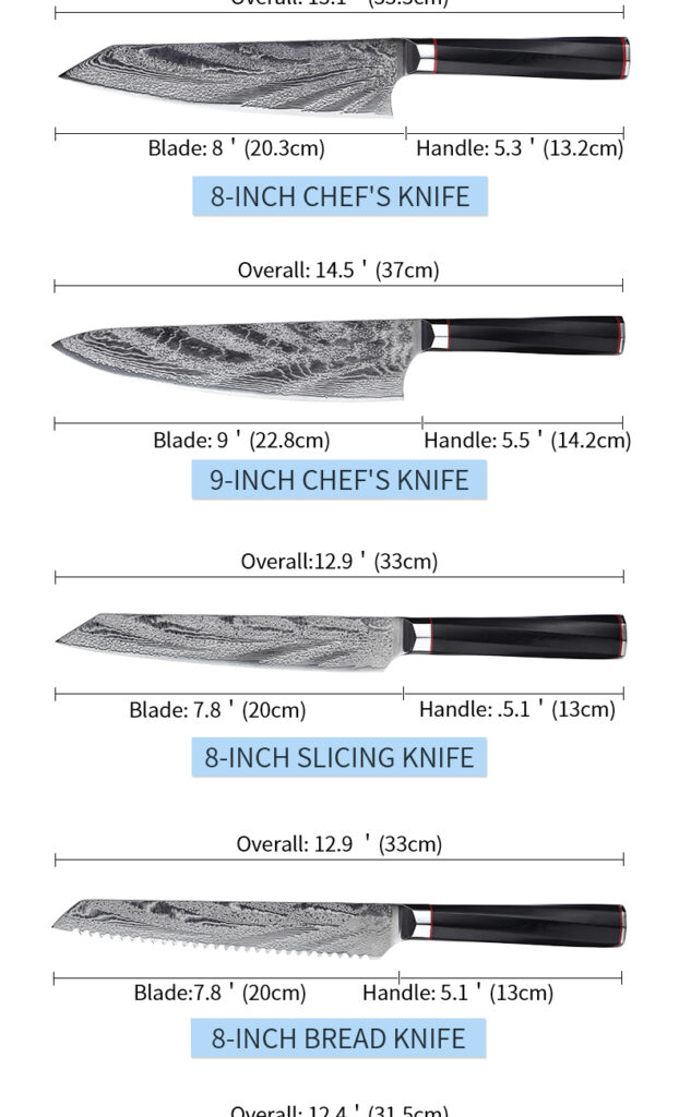 Damascus Steel Knife Chef's Knife Set Knife