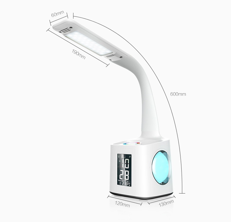 Study LED Desk Lamp USB Charging Port&Screen&Calendar&Colors Night Light Kids Dimmable Table Lamp With Pen Hold - Image 2