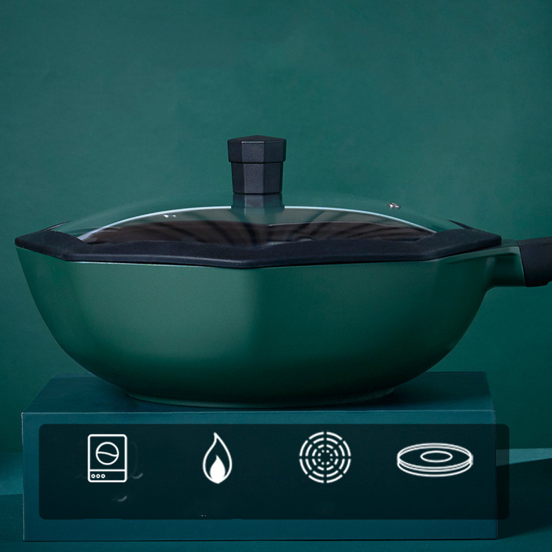 Star anise wok non-stick pan household pan wok gas stove - Image 3