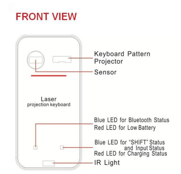 LEING FST Virtual Laser Keyboard Bluetooth Wireless Projector Phone Keyboard For Computer Pad Laptop With Mouse Function - Image 4