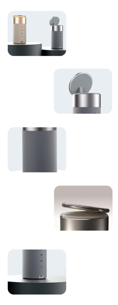 3 In 1 Multi-Function IPhone And AirPods Wireless Charger Portable Bluetooth Speaker With Touch Lamp For Home And Office
