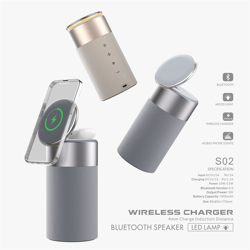 3 In 1 Multi-Function IPhone And AirPods Wireless Charger Portable Bluetooth Speaker With Touch Lamp For Home And Office - Image 12