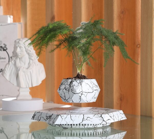 Levitating Plant Pot Marble Color Floating Planter Magnetic Levitation Bonsai Pot Office Home Decoration Kids Birthday Gift Home Decor - Image 18