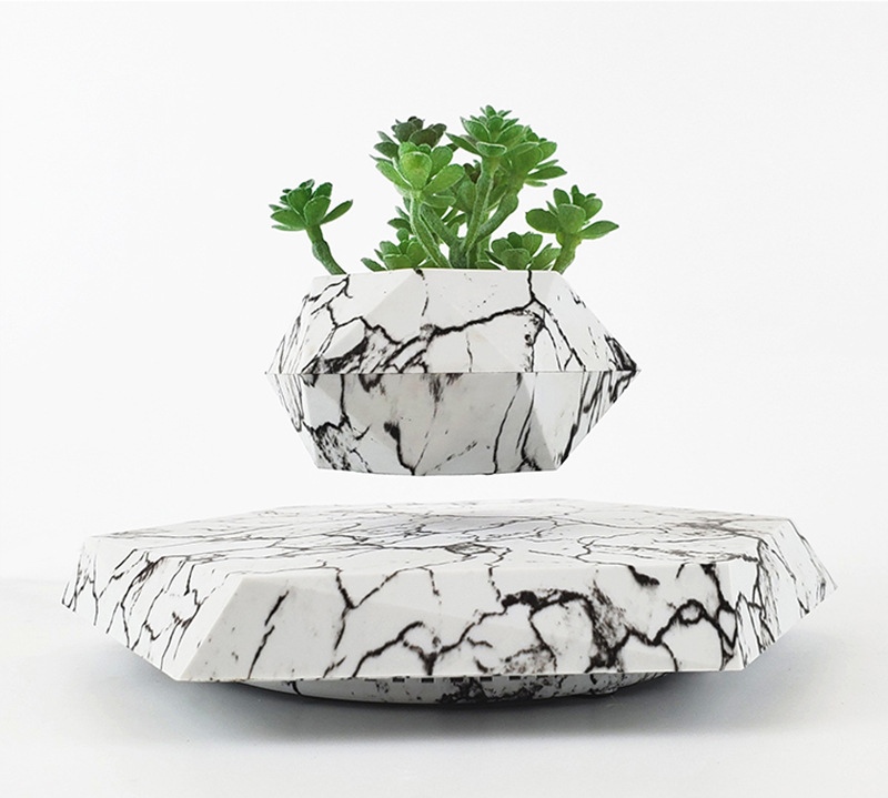 Levitating Plant Pot Marble Color Floating Planter Magnetic Levitation Bonsai Pot Office Home Decoration Kids Birthday Gift Home Decor - Image 17